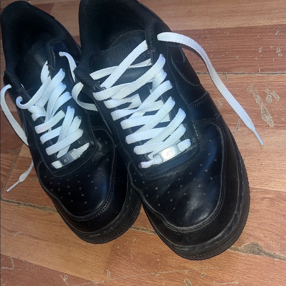 Nike Air Force Other - Sleek Black Sneakers with White Laces